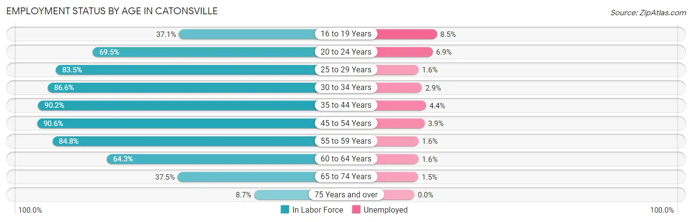 Employment Status by Age in Catonsville