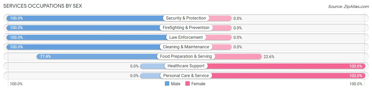 Services Occupations by Sex in Cecilton