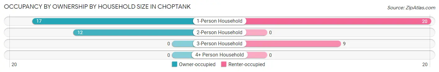 Occupancy by Ownership by Household Size in Choptank