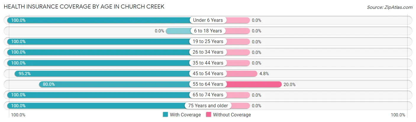 Health Insurance Coverage by Age in Church Creek