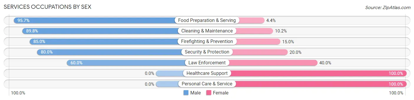Services Occupations by Sex in Church Hill
