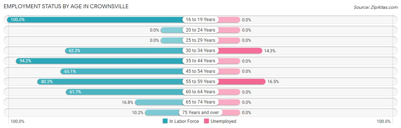 Employment Status by Age in Crownsville