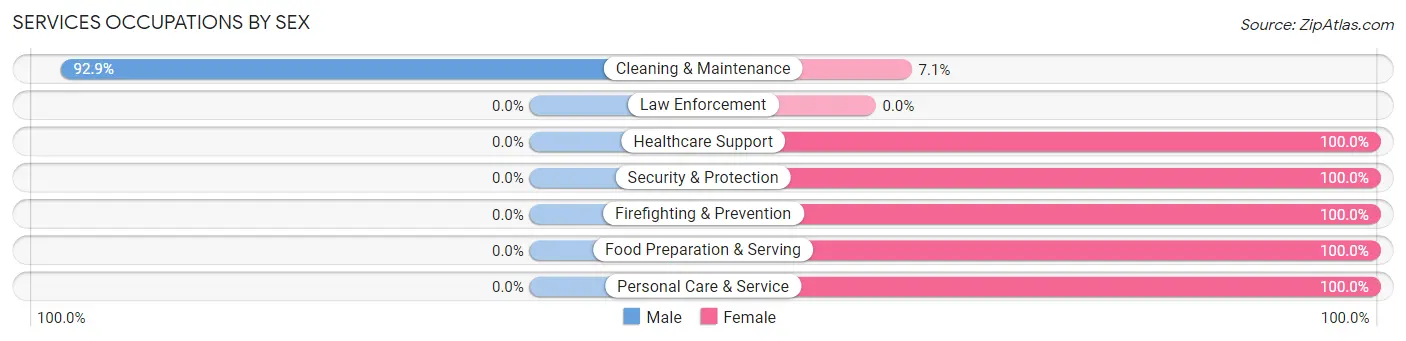 Services Occupations by Sex in East New Market