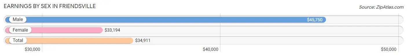 Earnings by Sex in Friendsville