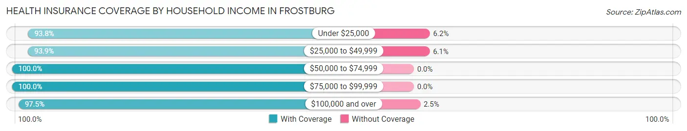 Health Insurance Coverage by Household Income in Frostburg
