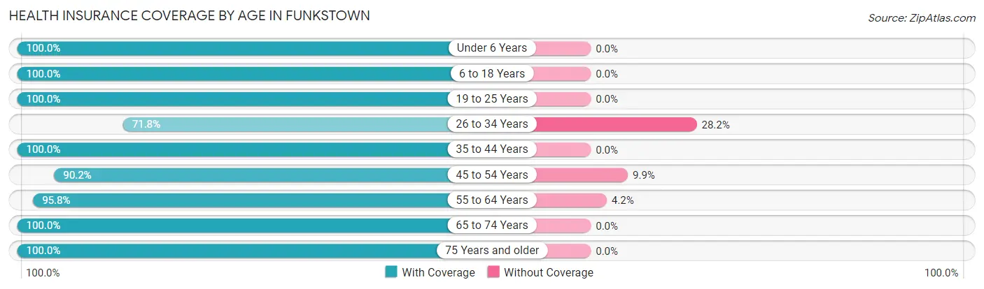 Health Insurance Coverage by Age in Funkstown