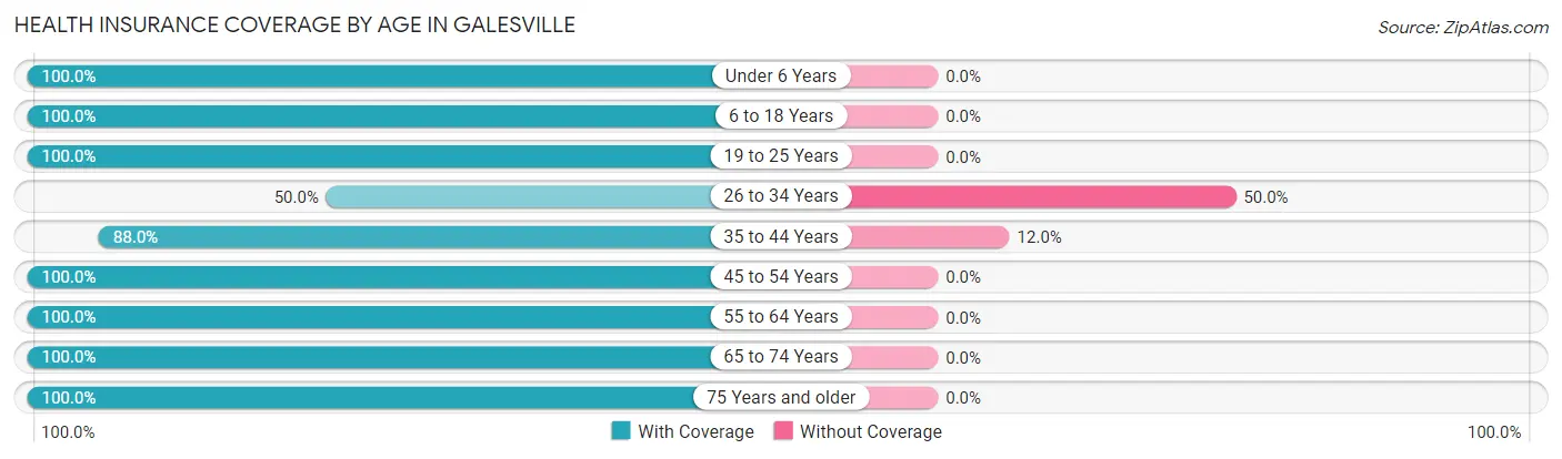 Health Insurance Coverage by Age in Galesville