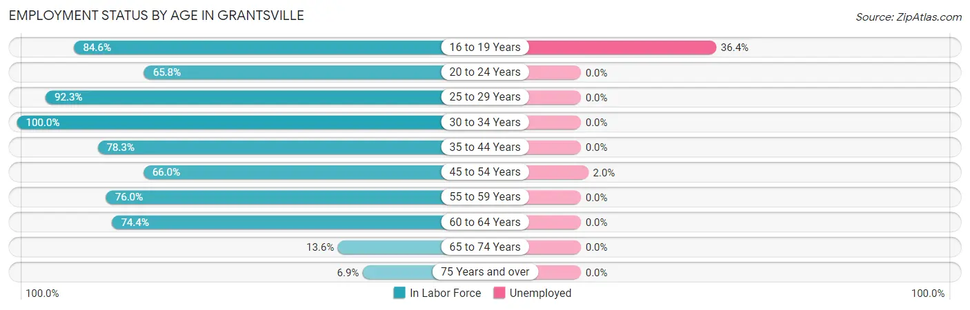 Employment Status by Age in Grantsville