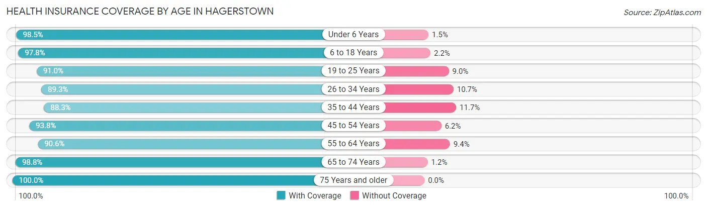 Health Insurance Coverage by Age in Hagerstown