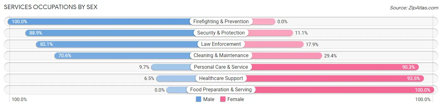 Services Occupations by Sex in Hurlock