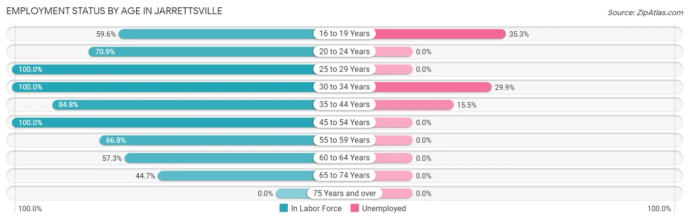 Employment Status by Age in Jarrettsville