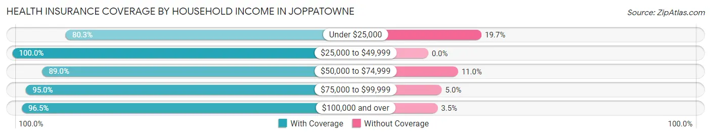 Health Insurance Coverage by Household Income in Joppatowne