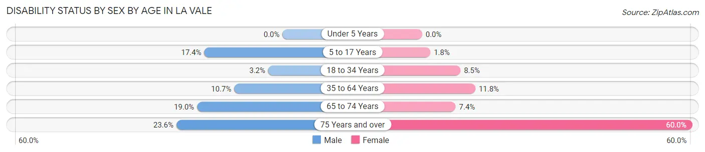 Disability Status by Sex by Age in La Vale
