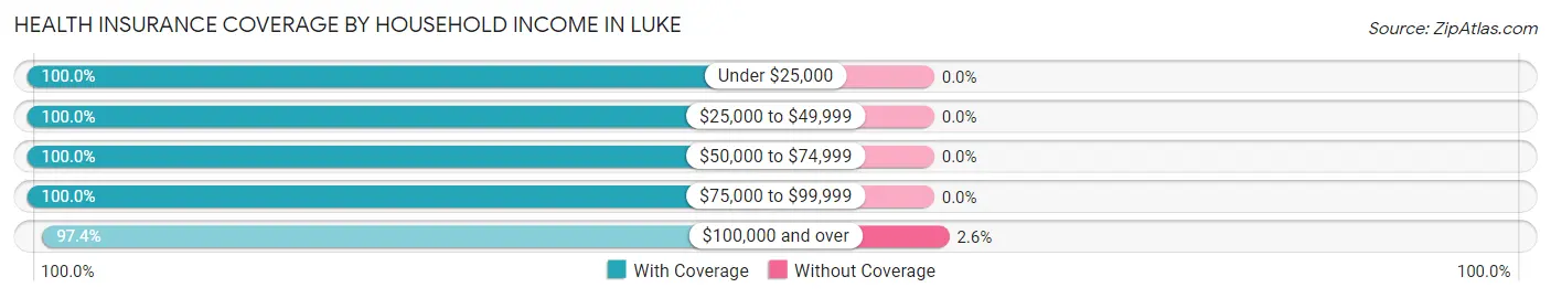 Health Insurance Coverage by Household Income in Luke