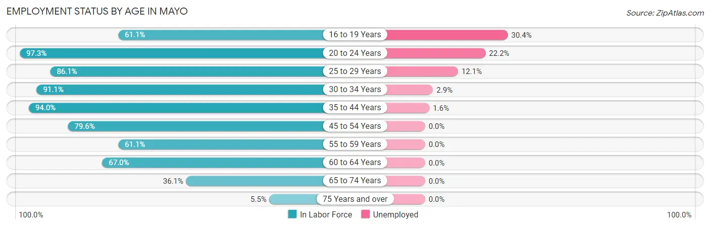 Employment Status by Age in Mayo