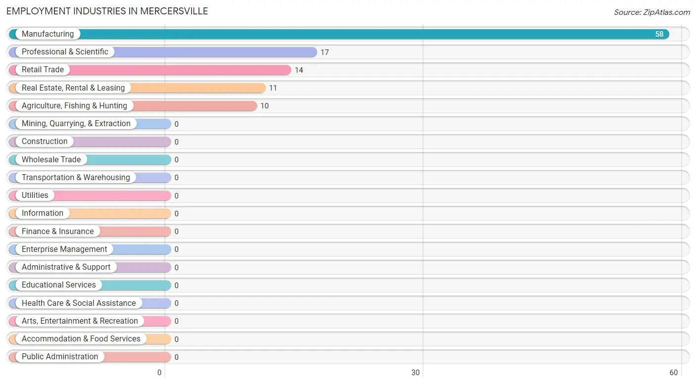 Employment Industries in Mercersville