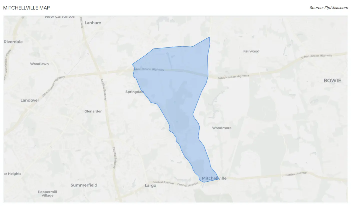 Mitchellville Map