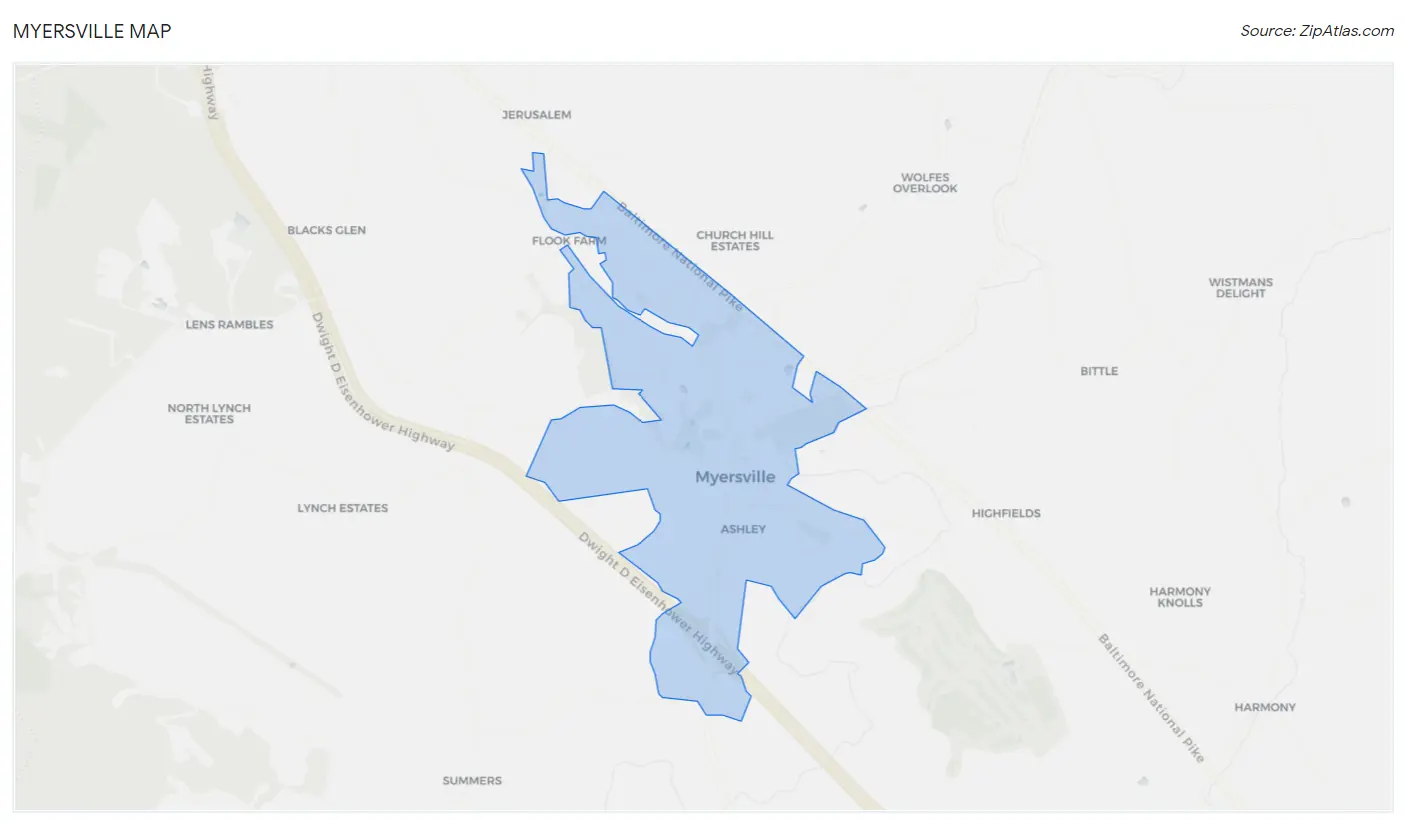 Myersville Map