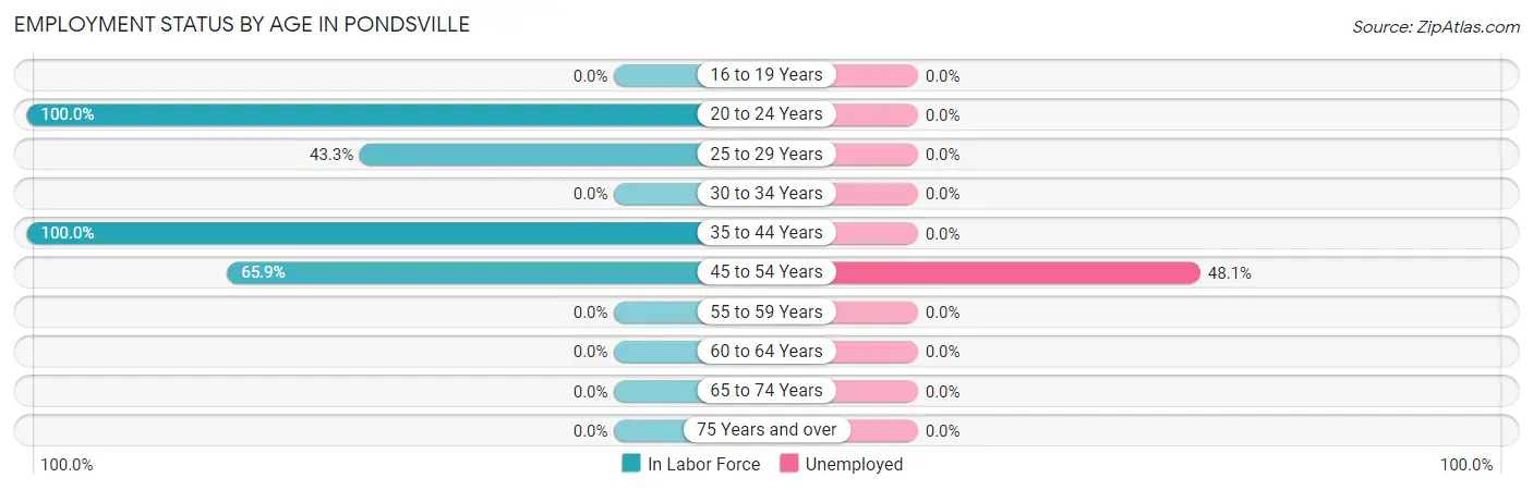 Employment Status by Age in Pondsville