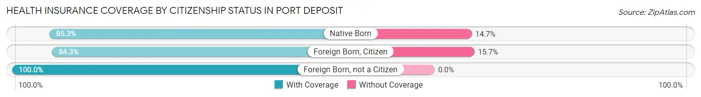 Health Insurance Coverage by Citizenship Status in Port Deposit