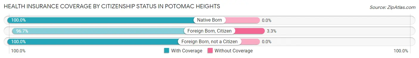 Health Insurance Coverage by Citizenship Status in Potomac Heights