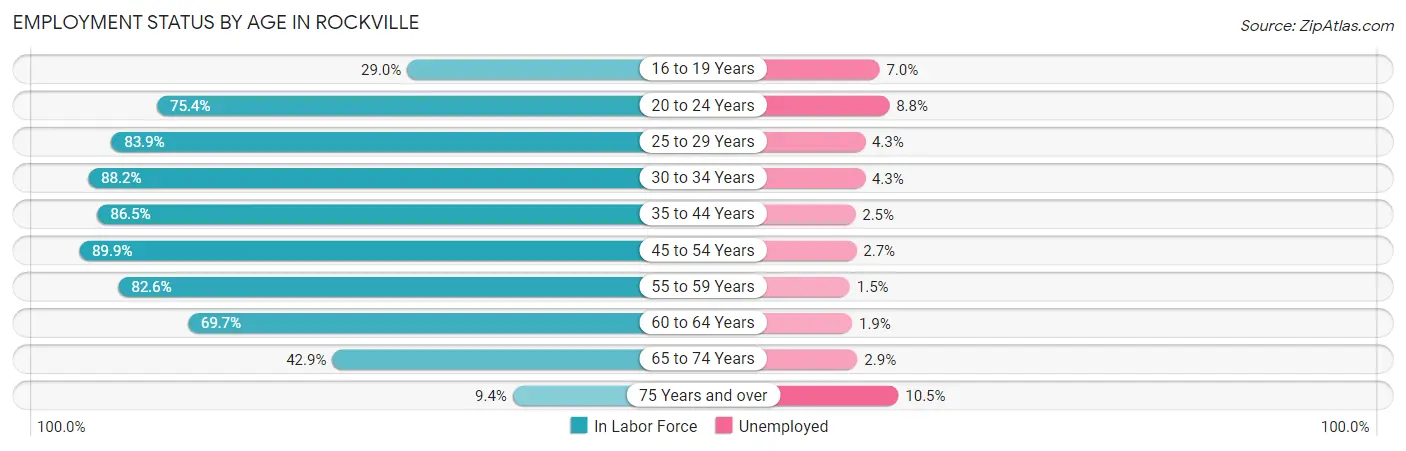 Employment Status by Age in Rockville