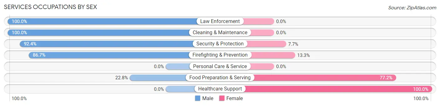 Services Occupations by Sex in St James