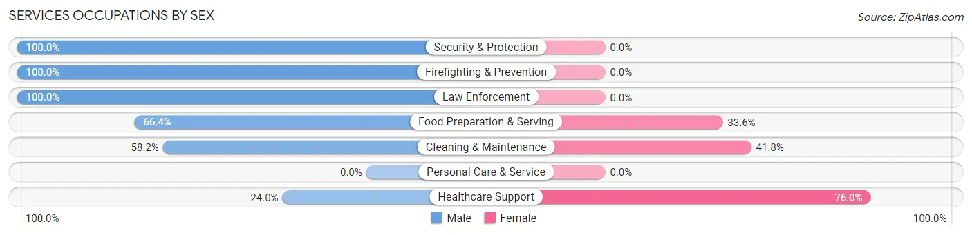 Services Occupations by Sex in Taneytown