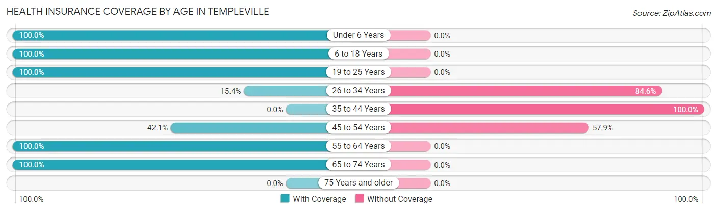 Health Insurance Coverage by Age in Templeville