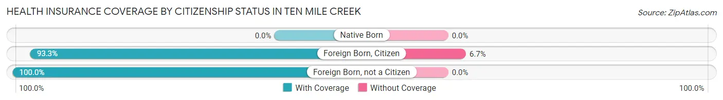 Health Insurance Coverage by Citizenship Status in Ten Mile Creek