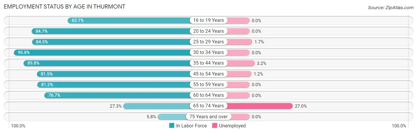 Employment Status by Age in Thurmont