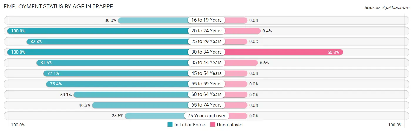 Employment Status by Age in Trappe