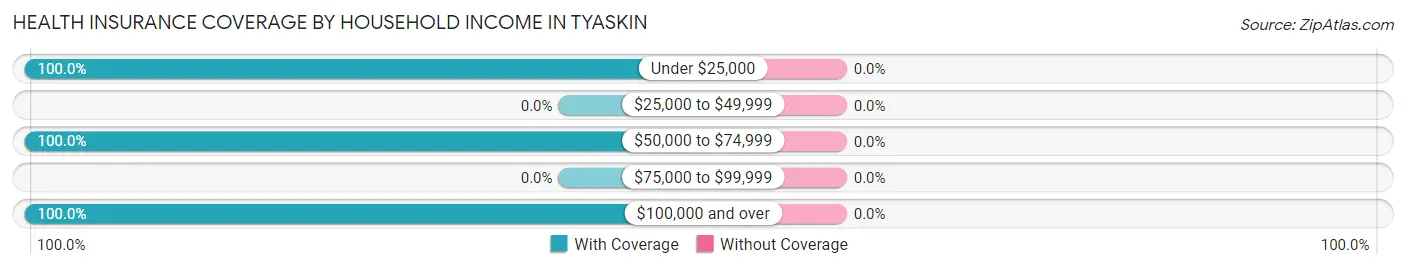 Health Insurance Coverage by Household Income in Tyaskin