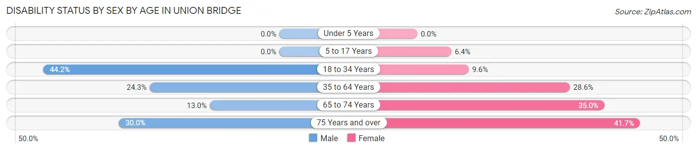 Disability Status by Sex by Age in Union Bridge