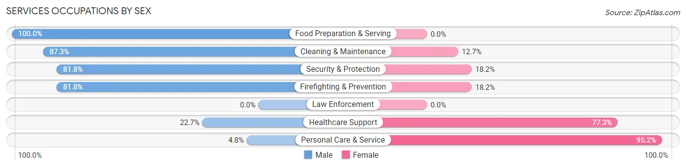 Services Occupations by Sex in Union Bridge