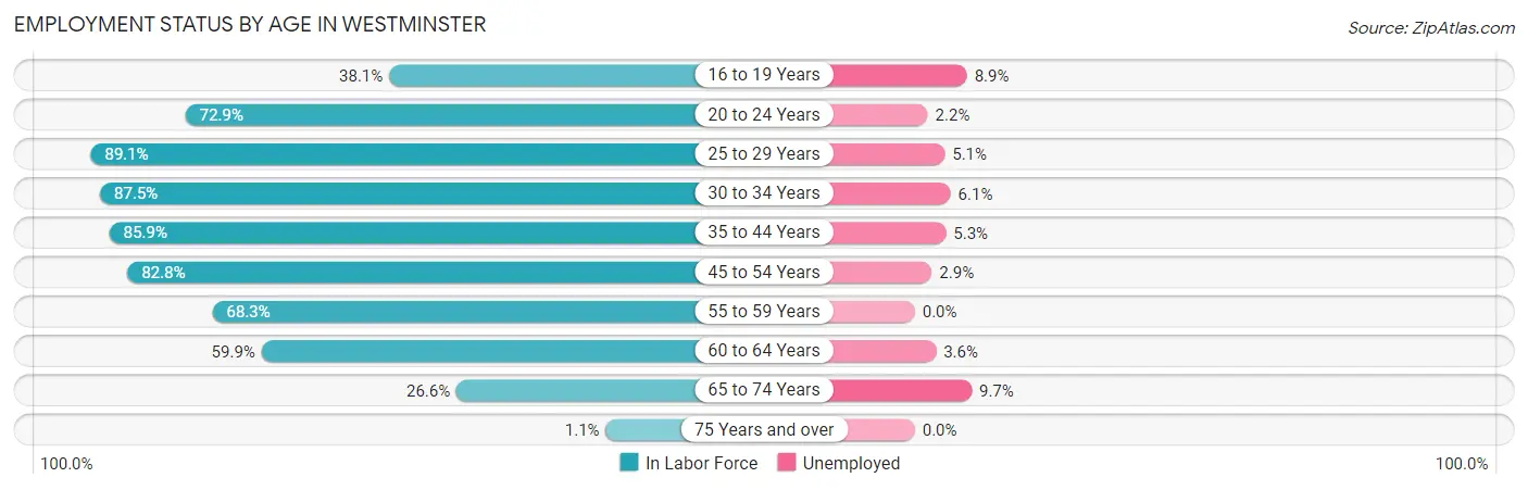 Employment Status by Age in Westminster