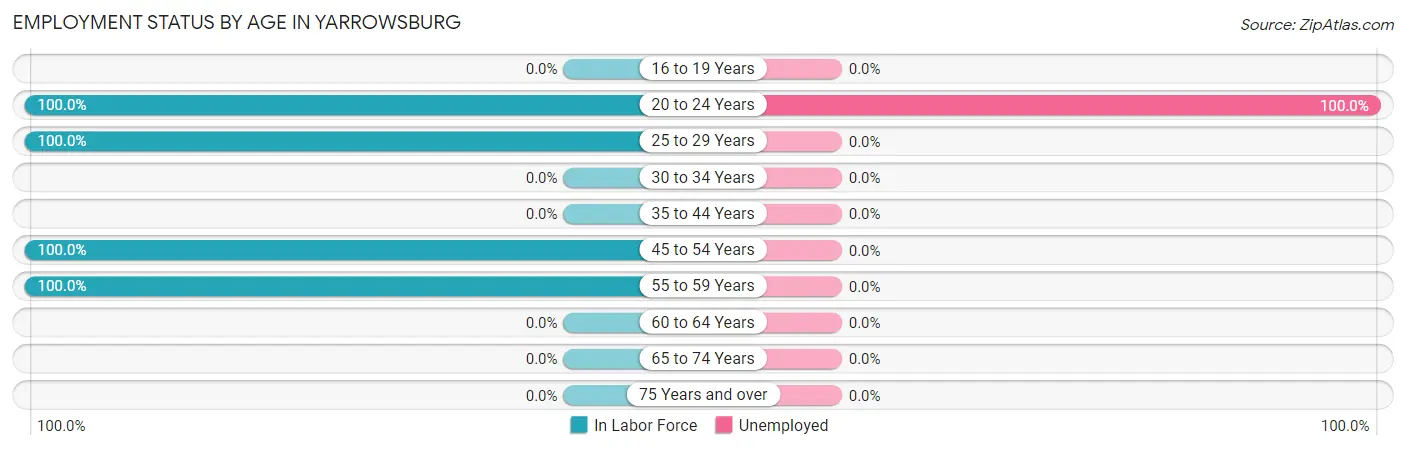 Employment Status by Age in Yarrowsburg