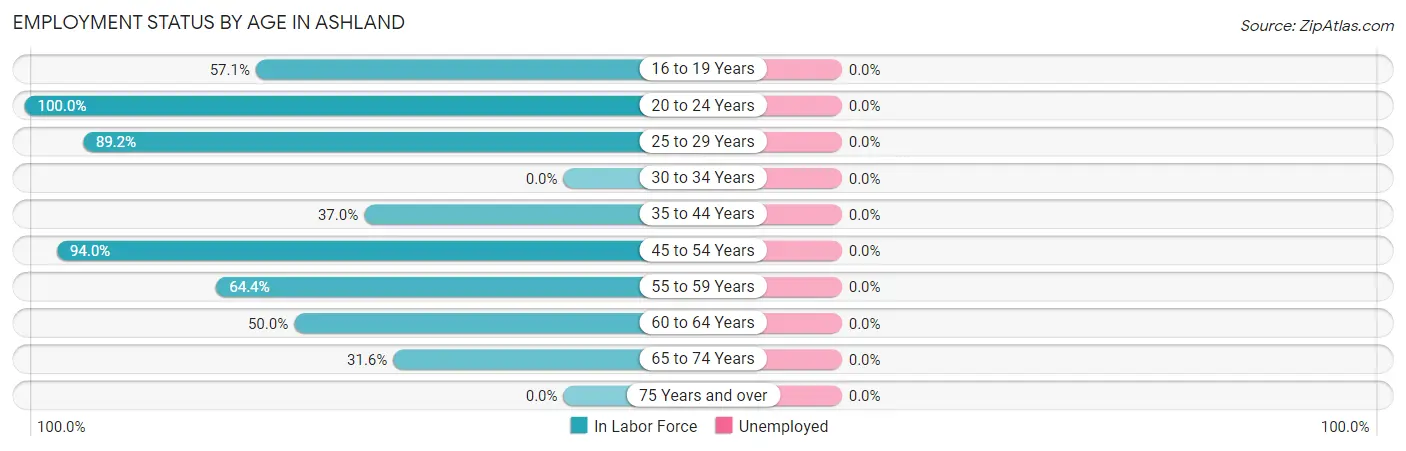 Employment Status by Age in Ashland