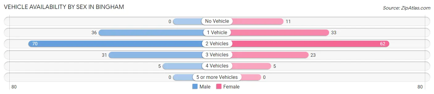 Vehicle Availability by Sex in Bingham