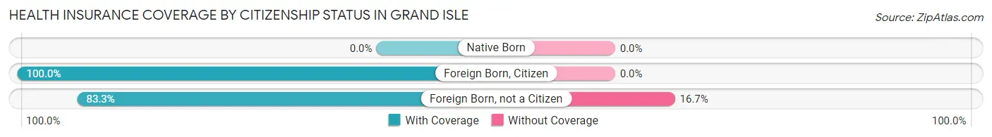 Health Insurance Coverage by Citizenship Status in Grand Isle