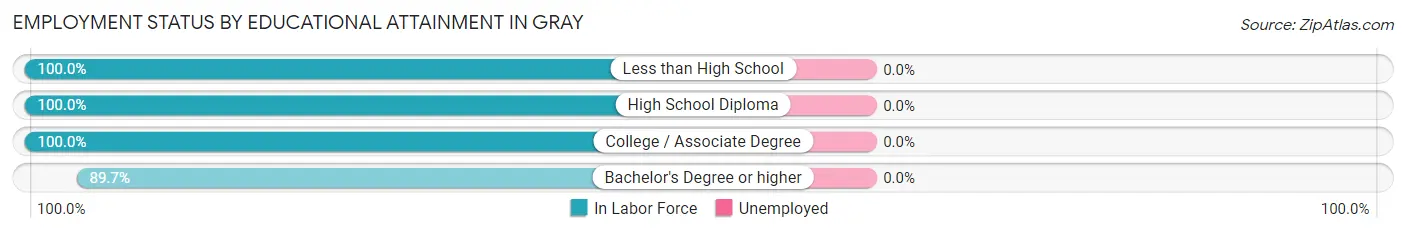 Employment Status by Educational Attainment in Gray