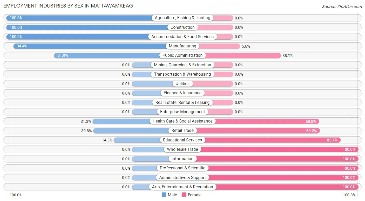 Employment Industries by Sex in Mattawamkeag