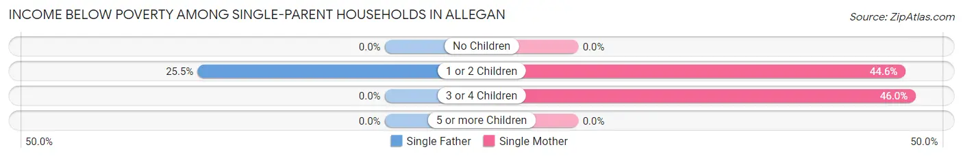 Income Below Poverty Among Single-Parent Households in Allegan