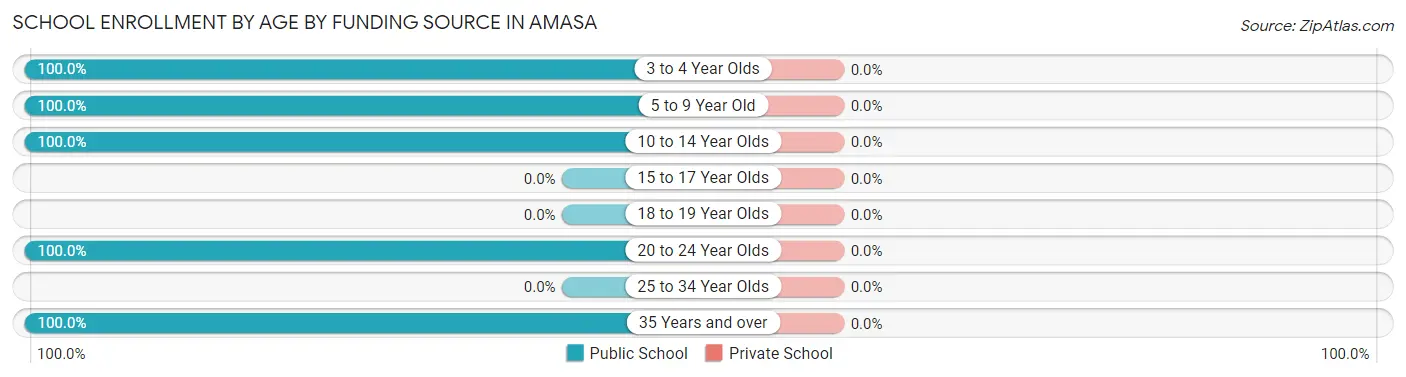 School Enrollment by Age by Funding Source in Amasa