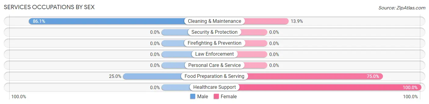 Services Occupations by Sex in Atlantic Mine