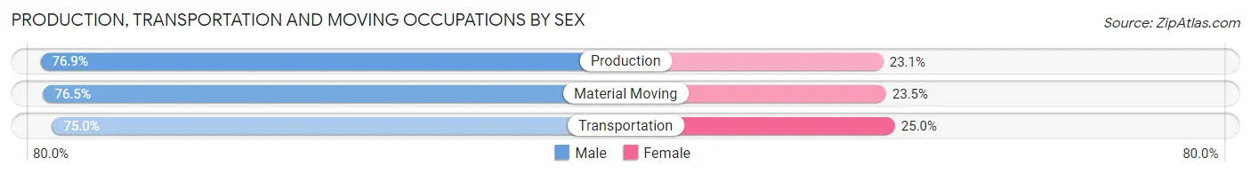 Production, Transportation and Moving Occupations by Sex in Barryton