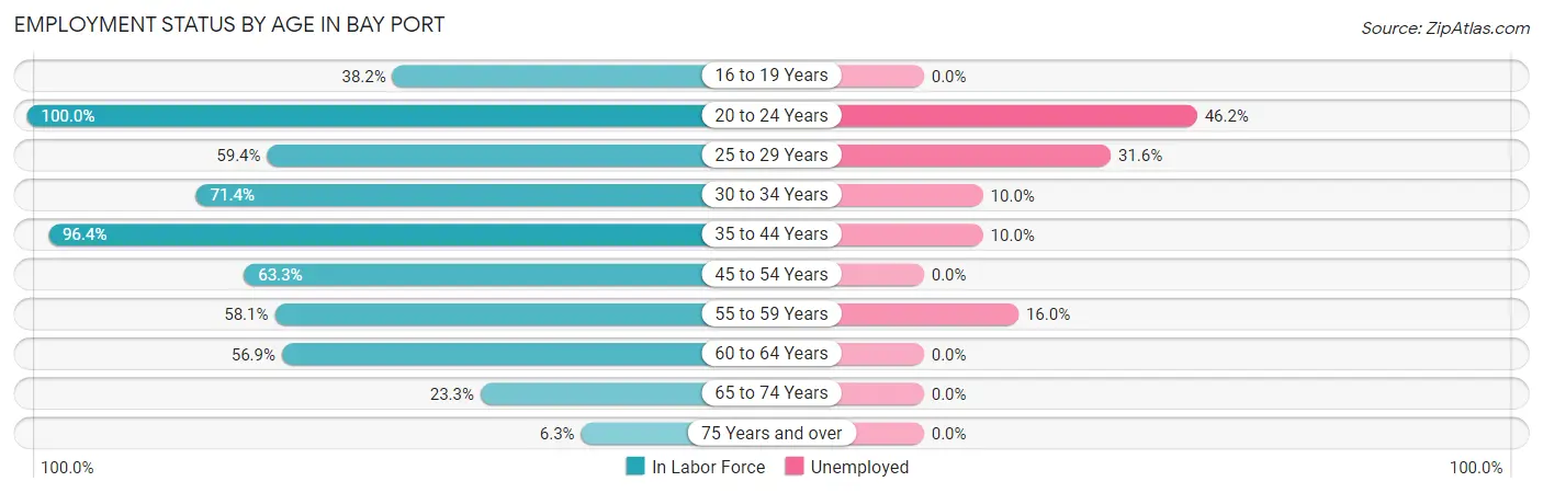 Employment Status by Age in Bay Port