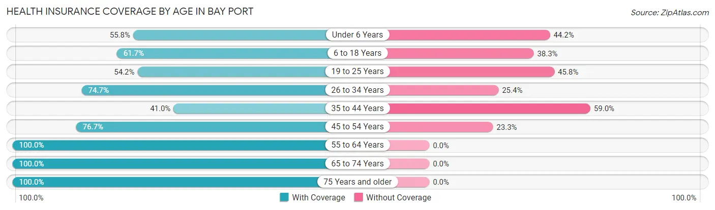 Health Insurance Coverage by Age in Bay Port