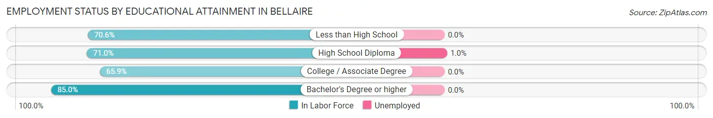 Employment Status by Educational Attainment in Bellaire
