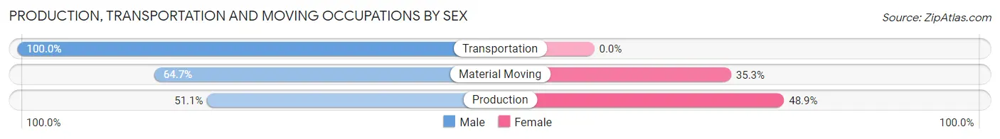 Production, Transportation and Moving Occupations by Sex in Bellaire